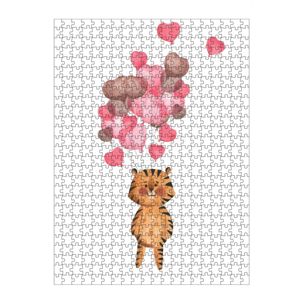 Puzzle Ravensburger "Netter Tiger mit Luftballons" artboxONE - Für Kinder,Tiere,Fiktion