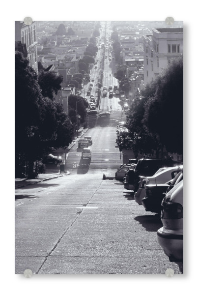 Acrylglasbild "Lombard Street @ SFO" artboxONE - Reise,Schwarzweiß,Architektur,Reise / Länder,Städte / San Francisco