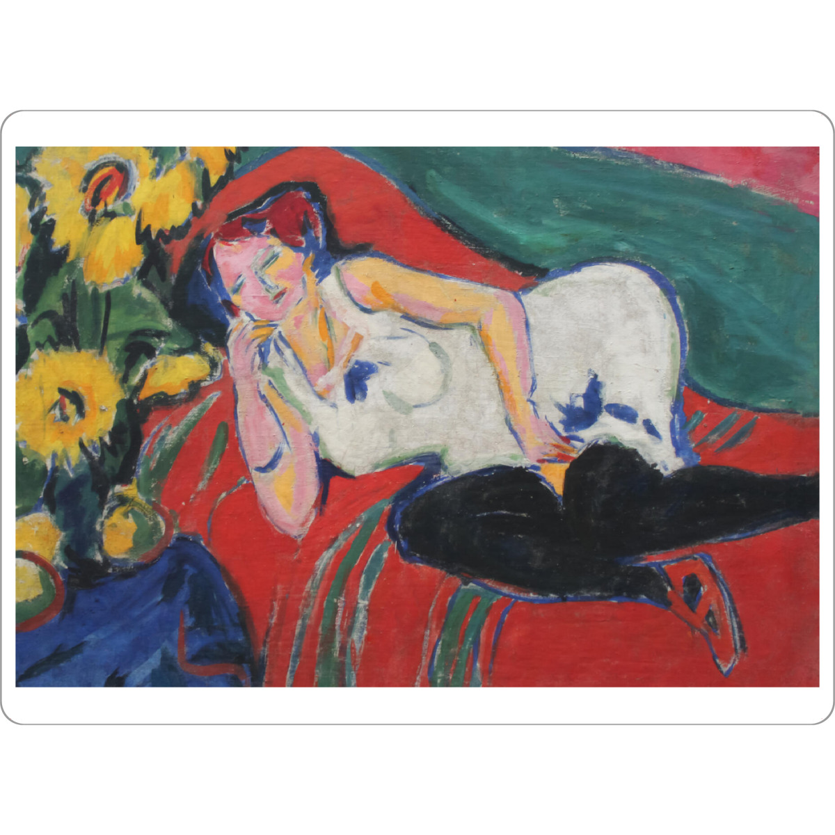 Tischset "Liegende Frau im weißen Hemd" artboxONE - Menschen,Fashion,Für Mama,Für Papa