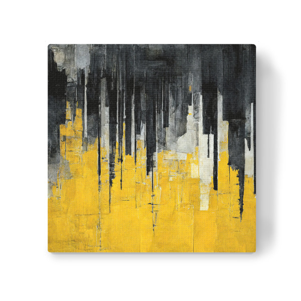 Leinwandbild "Gelb schwarze Abstraktion" artboxONE - Abstrakt - Malerei,Abstrakt,Painting,Digital,Art,Abstract