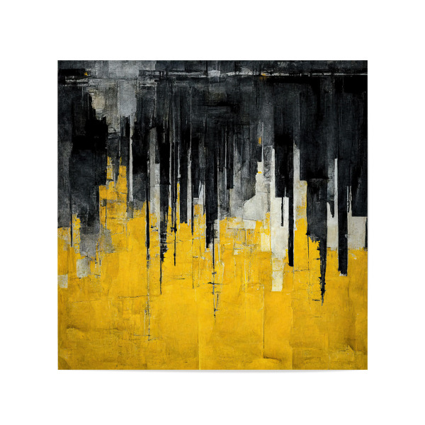 Poster 20x20 cm "Gelb schwarze Abstraktion" artboxONE - Abstrakt - Malerei,Abstrakt,Painting,Digital,Art,Abstract