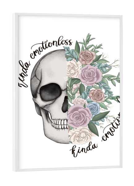 Poster mit weißem Rahmen "Emotional und emotionslos" artboxONE - Floral,Buchstaben,Festivals,Halloween