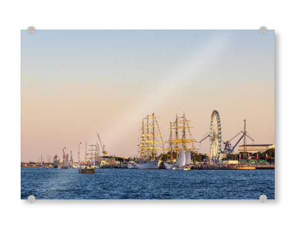 Acrylglasbild "Segelschiffe auf dem Neuen Strom" artboxONE - Natur,Reise,Reise / Strand und Meer