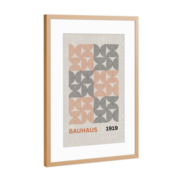 Poster mit Rahmen Kupfer "Bauhaus-Bögen" artboxONE - Abstrakt,Architektur,Geometrie