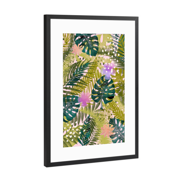 Poster mit Rahmen Schwarz (Metallic) "Tropische Hauptsaison" artboxONE - Natur,Floral,Abstrakt