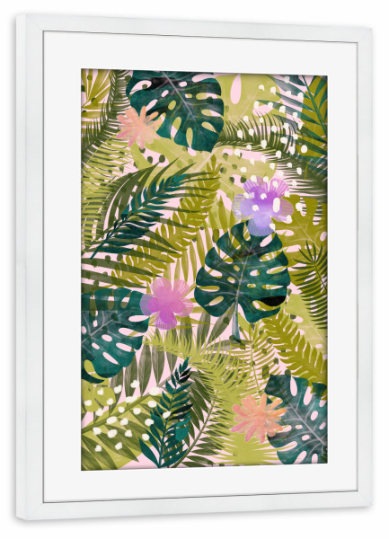 Poster mit Rahmen weiß "Tropische Hauptsaison" artboxONE - Natur,Floral,Abstrakt