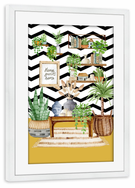 Poster mit Rahmen weiß "Skandinavische Wandkunst" artboxONE - Natur,Floral,Abstrakt