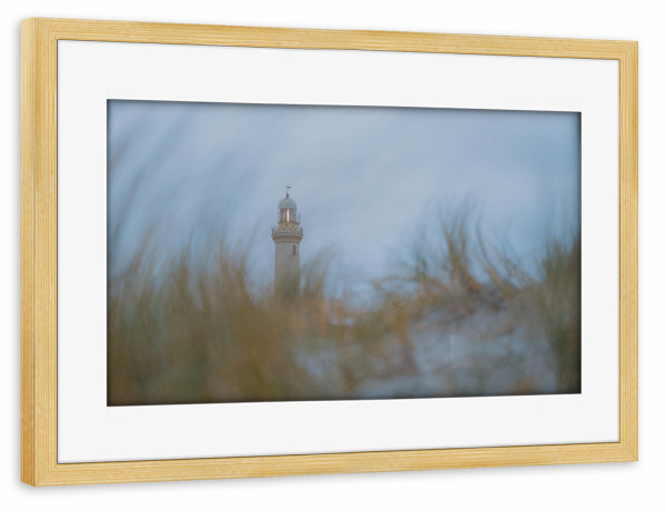 Poster mit Rahmen kiefer "Leuchtturm im Winter" artboxONE - Reise,Architektur,Reise / Strand und Meer