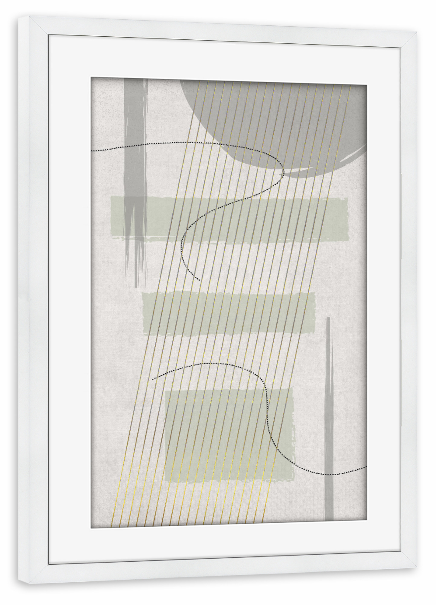 Poster mit Rahmen weiß "Boho Style Nr. 3 - Geradlinig" artboxONE - Abstrakt,Geometrie