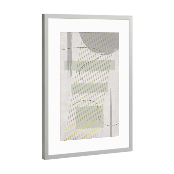 Poster mit Rahmen Silber "Boho Style Nr. 3 - Geradlinig" artboxONE - Abstrakt,Geometrie