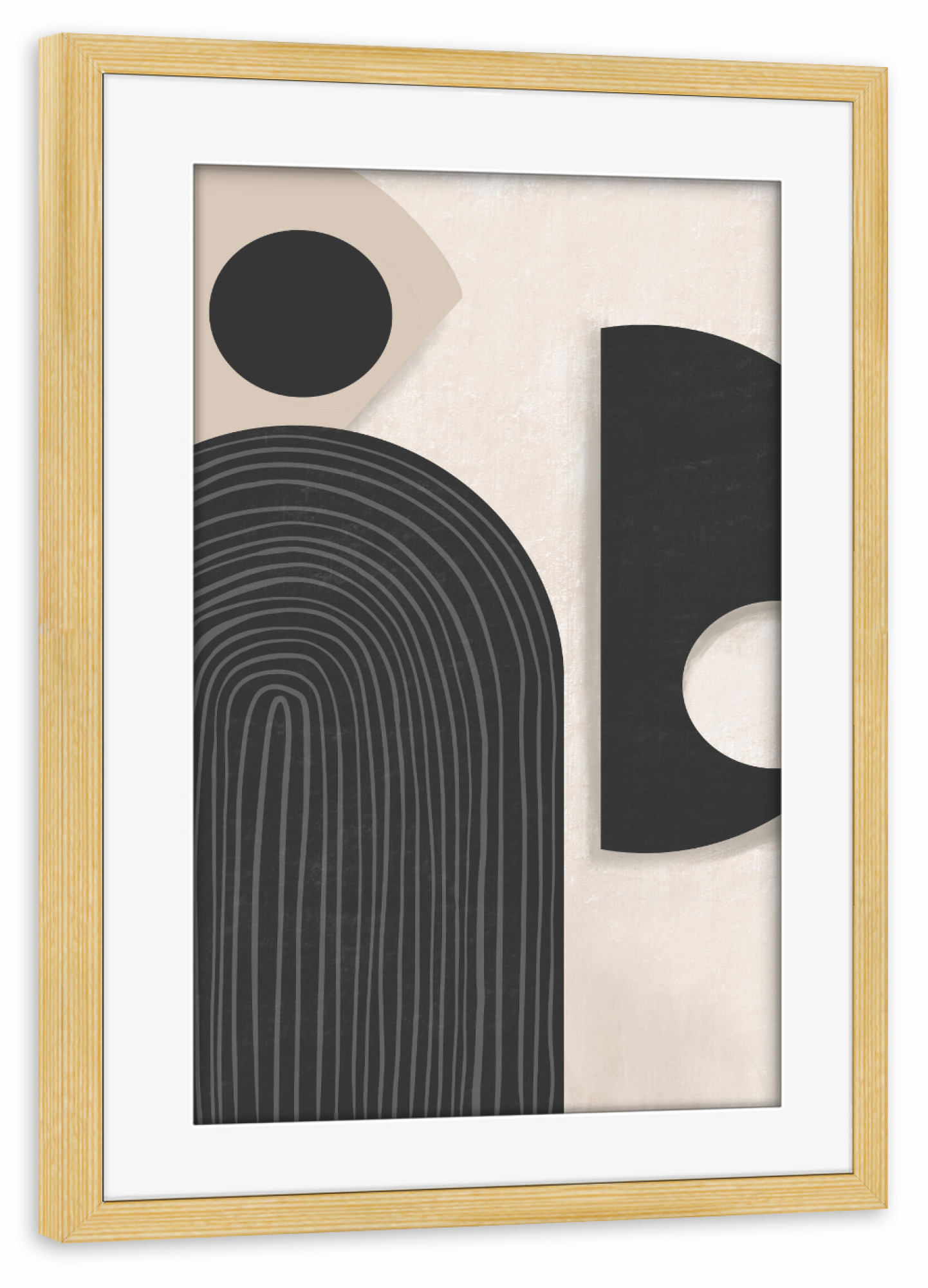 Poster mit Rahmen kiefer "Geometrische abstrakte Grafik" artboxONE - Abstrakt,Geometrie - Geometrie,Formen,Abstrakt,Boho,Bohemian
