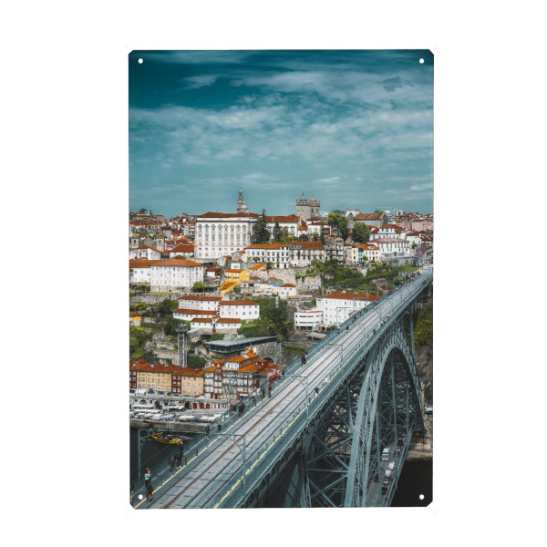 Holzbild "Ponte Dom Luís I - Porto" artboxONE - Städte,Reise,Architektur - Stadt,Brücke,Porto,Portugal,Reise,Urban,Ausblick,Europa,Historisch