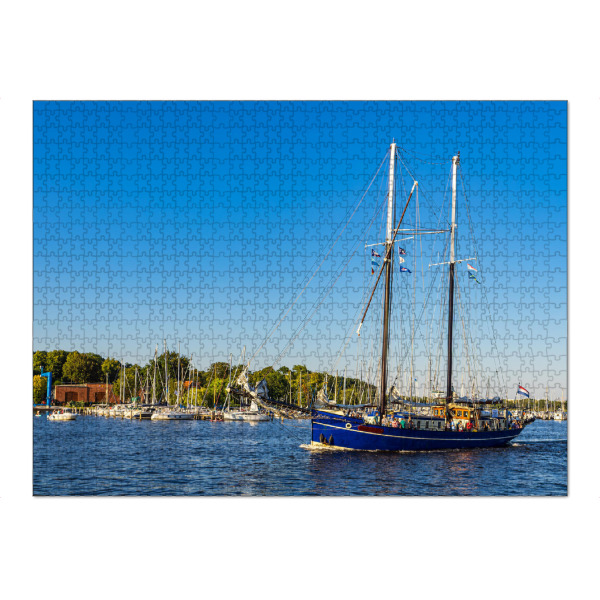 Puzzle Ravensburger "Warnow mit Segelschiff" artboxONE - Natur,Reise
