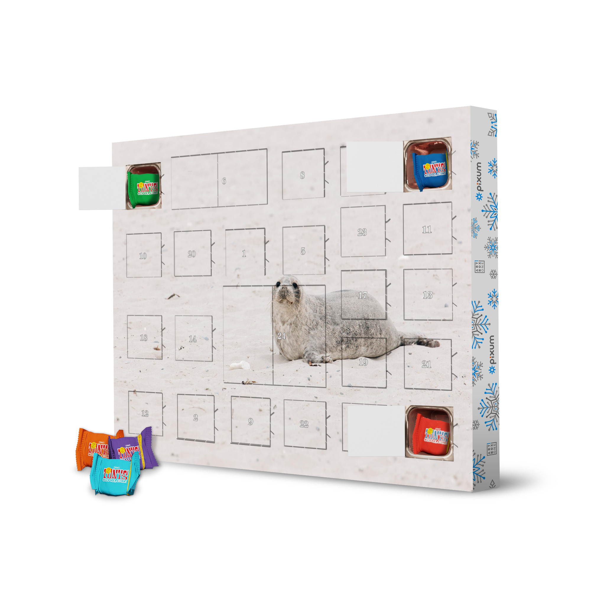 Adventskalender mit Tony's Chocolonely Babykegelrobbe artboxONE Adventskalender Natur