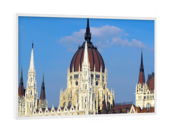 Poster mit weißem Rahmen "Das Parlamentsgebäude @ Budapest" artboxONE - Reise,Architektur,Reise / Länder,Städte / Budapest