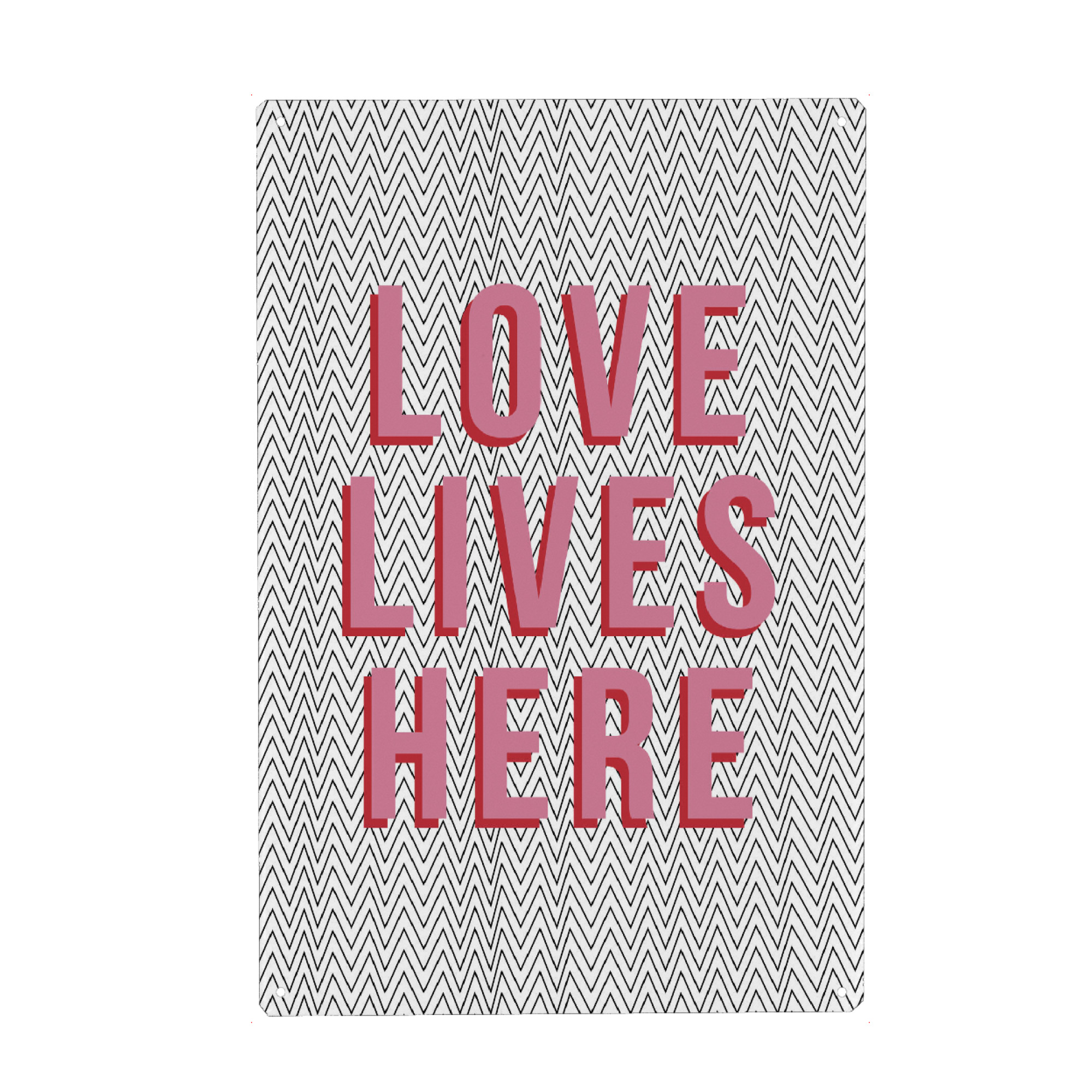 Holzbild "Hier lebt die Liebe" artboxONE - Typografie,Menschen,Liebe - Liebe,Zuhause,Familie,Freunde,Freundschaft,Valentinstag
