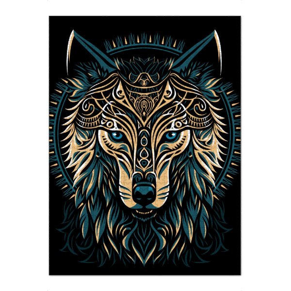 Puzzle Ravensburger "Goldener Schildwolf" artboxONE - Tiere