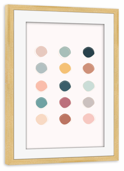 Poster mit Rahmen kiefer "Farbpalette" artboxONE - Abstrakt,Geometrie - Abstrakt,Skandinavisches design,Farben,Formen