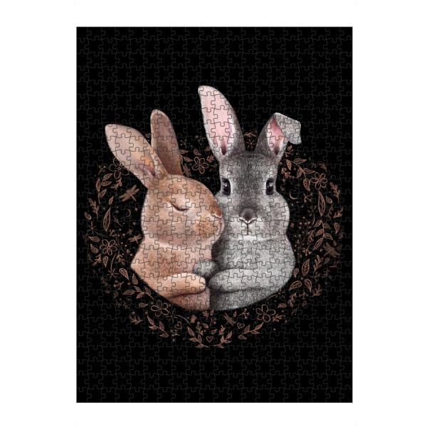 Puzzle Ravensburger "Hasenliebe" artboxONE - Floral,Für Kinder,Tiere,Liebe,Für Mama