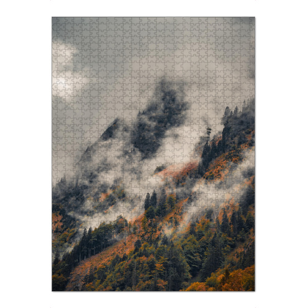 Puzzle Ravensburger "Allgäu im Herbst" artboxONE - Natur,Reise - Herbst,Nebel,Wolken,Berge,Allgäu,Mystisch,Wald,Natur,Landschaft,Wandern