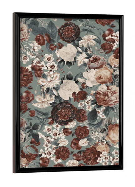 Poster mit schwarzem Rahmen "Vintage Blumengarten" artboxONE - Natur,Floral,Liebe