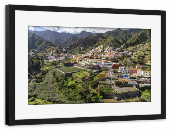 Poster mit Rahmen schwarz "Vallehermoso, La Gomera" artboxONE - Natur,Reise - La gomera,Kanarische inseln,Spanien,Vallehermoso,Reise,Natur