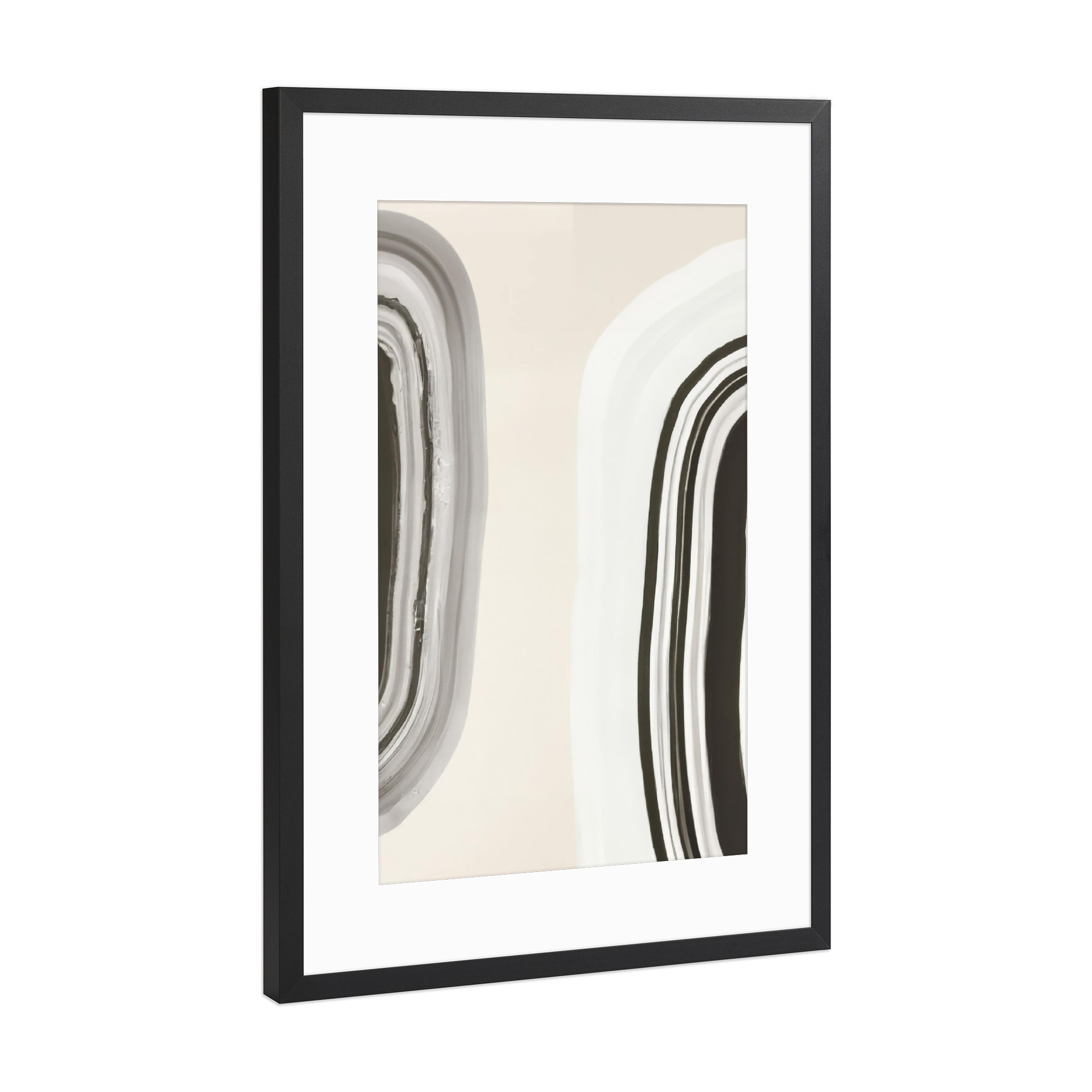 Poster mit Rahmen Schwarz (Metallic) "Abstrakte Strichzeichnungen" artboxONE - Abstrakt - Minimalistisch,Abstrakt,Formen