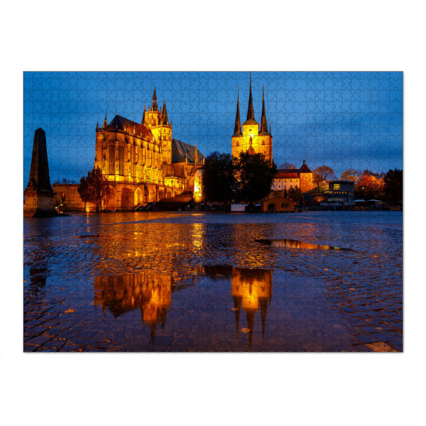 Puzzle Ravensburger "Der Erfurter Dom in Thüringen" artboxONE - Architektur - Erfurt,Thüringen,Dom,Erfurter dom,Kirche,Nacht,Beleuchtet,Deutschland
