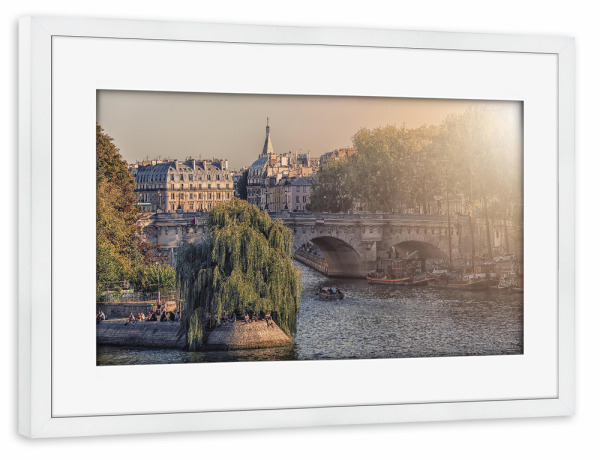 Poster mit Rahmen weiß "Zeit zu Chillen" artboxONE - Städte,Reise,Architektur,Städte / Paris,Reise / Länder