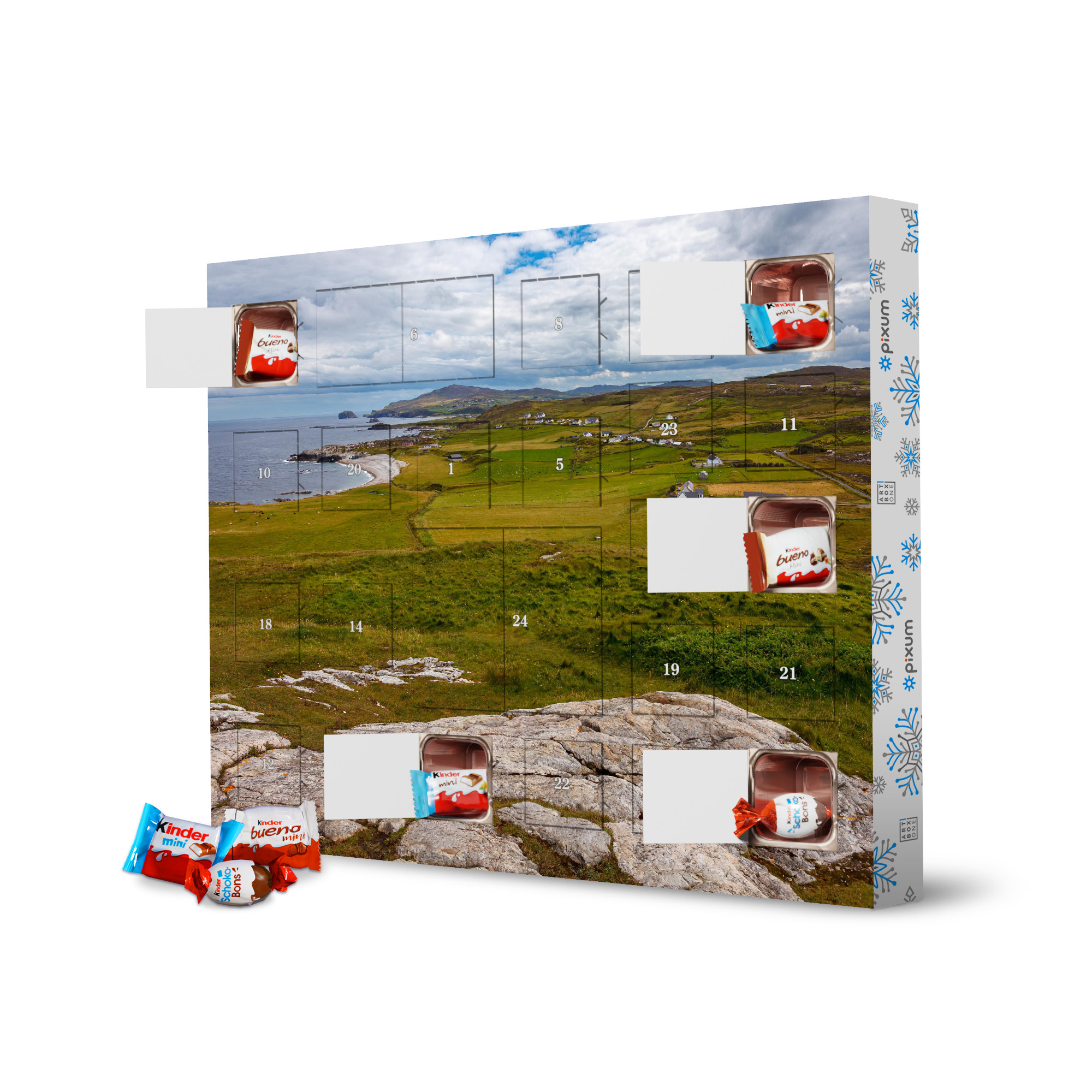 Adventskalender XXL mit Produkten von Kinder Irlands Küste artboxONE Adventskalender Natur