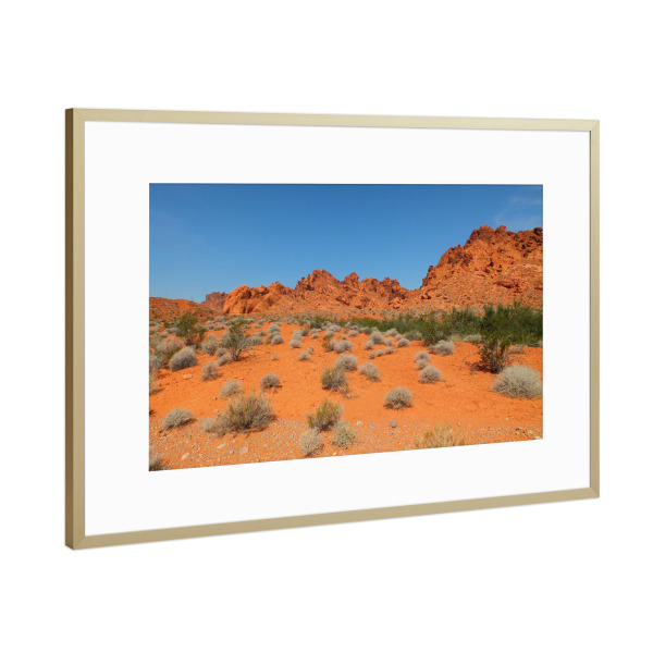 Poster mit Rahmen Gold "Im Valley of Fire - Nevada" artboxONE - Natur,Reise,Reise / Länder