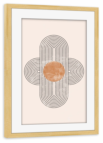 Poster mit Rahmen kiefer "Abstrakte moderne Kunst" artboxONE - Abstrakt,Geometrie,Marmor