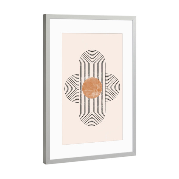 Poster mit Rahmen Silber "Abstrakte moderne Kunst" artboxONE - Abstrakt,Geometrie,Marmor