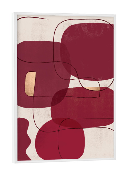 Poster mit weißem Rahmen "Abstrakt Geometrisch Magenta" artboxONE - Abstrakt,Geometrie