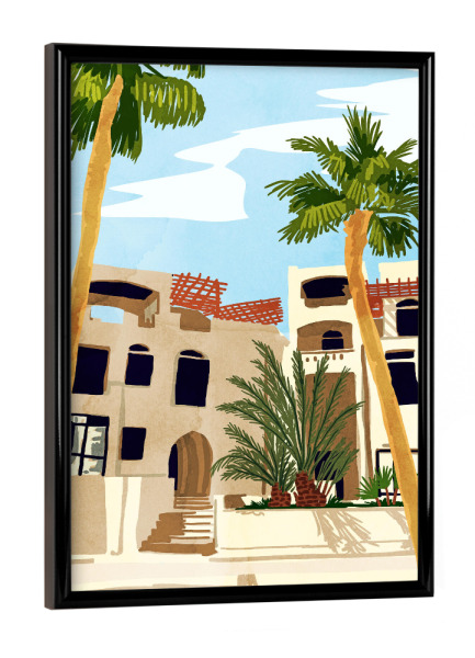 Poster mit schwarzem Rahmen "Die Villa" artboxONE - Städte,Architektur