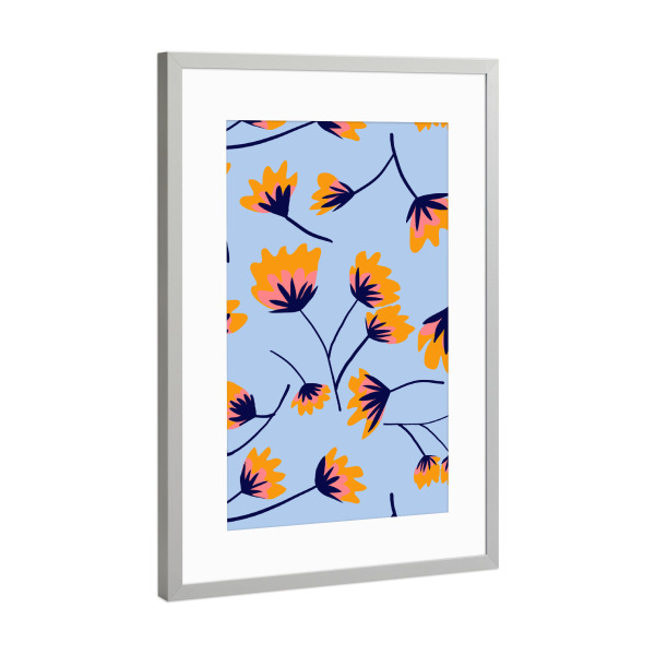 Poster mit Rahmen Silber "Die hellste Blüte" artboxONE - Floral