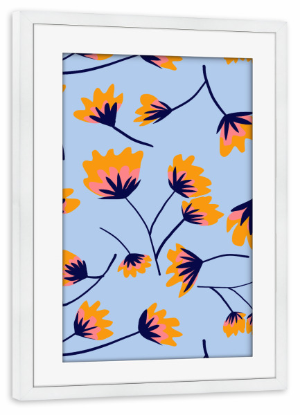 Poster mit Rahmen weiß "Die hellste Blüte" artboxONE - Floral