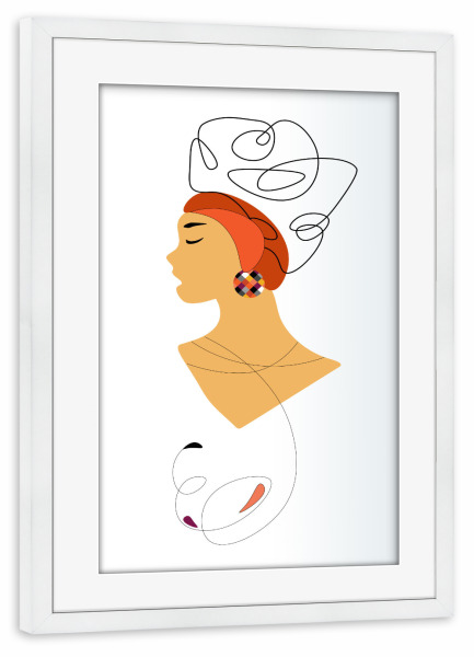 Poster mit Rahmen weiß "Frau X" artboxONE - Menschen,Reise / Afrika