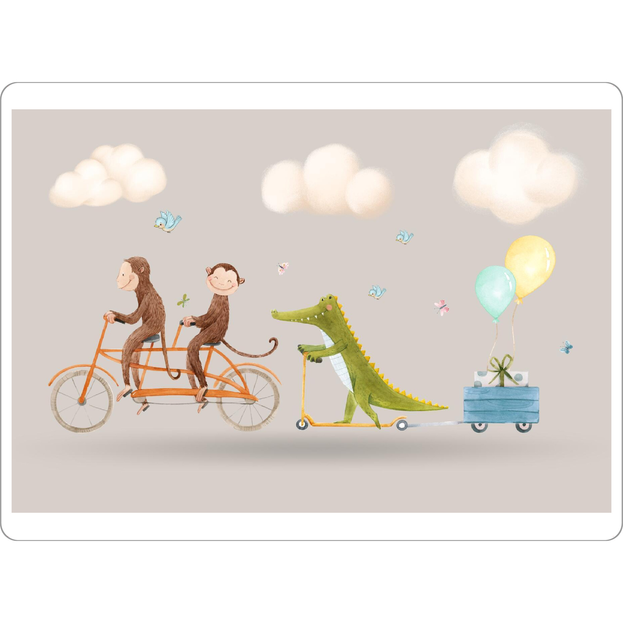 Tischset "Nette Tierillustration" artboxONE - Reise,Floral,Für Kinder,Tiere