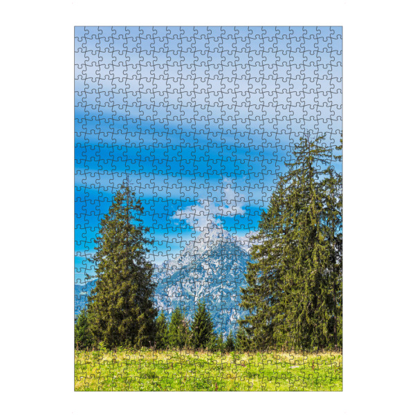 artboxONE Puzzle "Wiese, Bäume, Gipfel" artboxONE - Natur,Reise