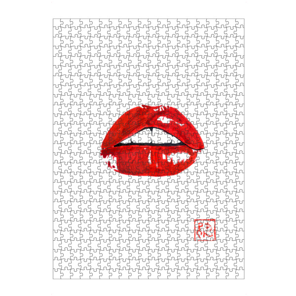 artboxONE Puzzle "Rote Lippen" artboxONE - Menschen,Reise / Asien - Rot,Lippen,Sumie,Japan - Bild rot