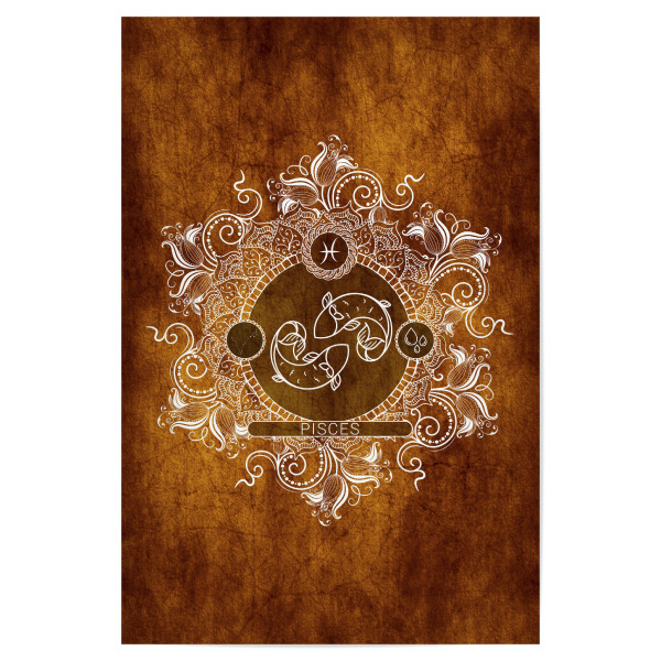Poster 30x20 cm "Tierkreis - Mandarine - Fische" artboxONE - Natur,Floral,Abstrakt