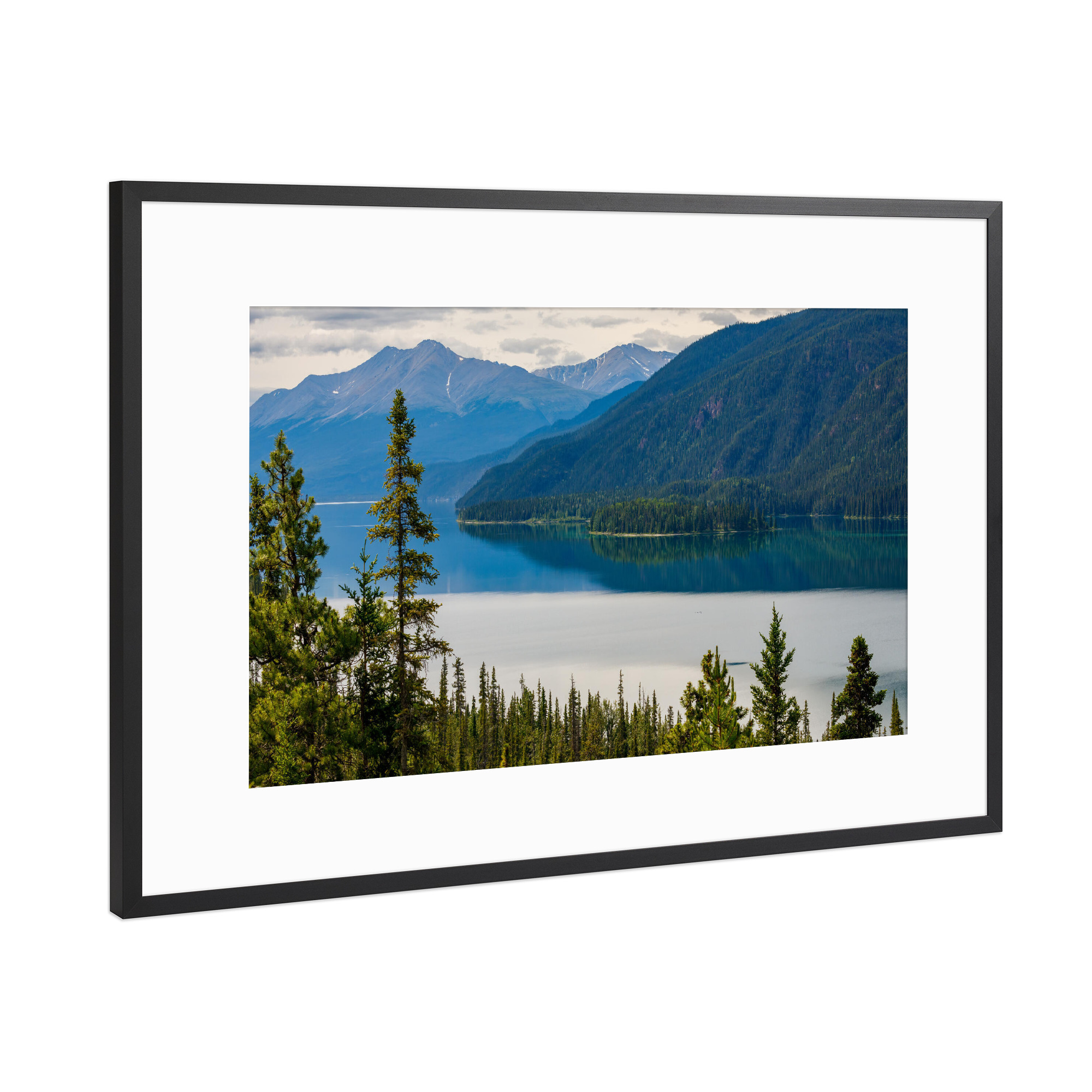 Poster mit Rahmen Schwarz (Metallic) "Der Lake Muncho in Kanada" artboxONE - Natur,Reise