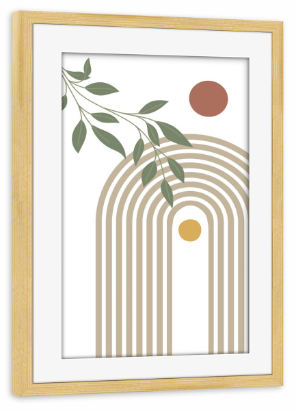 Poster mit Rahmen kiefer "Boho-moderne Kunst" artboxONE - Abstrakt,Geometrie