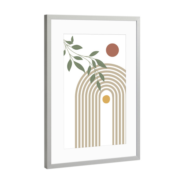 Poster mit Rahmen Silber "Boho-moderne Kunst" artboxONE - Abstrakt,Geometrie