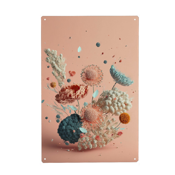 Metall Poster "Floating Flower Bouquet" artboxONE - Floral,Abstrakt,Für Mama