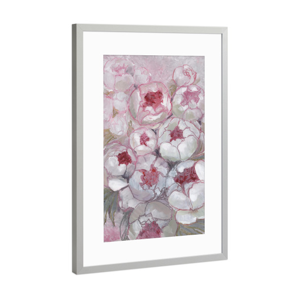 Poster mit Rahmen Silber "Nuria malerischer Blumenstrauß" artboxONE - Floral