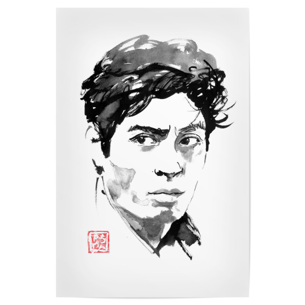 Poster "Japanisches Gesicht" artboxONE - Menschen,Schwarzweiß,Reise / Asien - Japan,Sumie,Gesicht,Mann,Japanisch