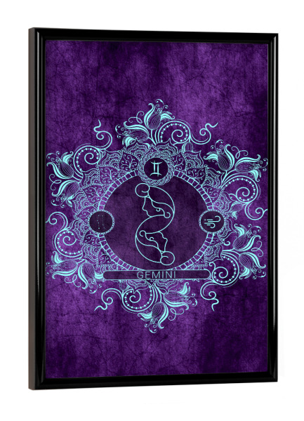 Poster mit schwarzem Rahmen "Tierkreis - Traube - Zwillinge" artboxONE - Natur,Floral,Abstrakt
