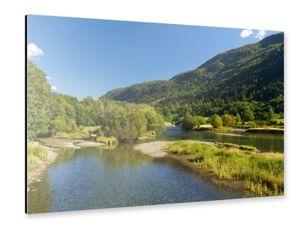 Alu-Dibond "Flusslandschaft in Nordfjordeid" 30x20 cm artboxONE